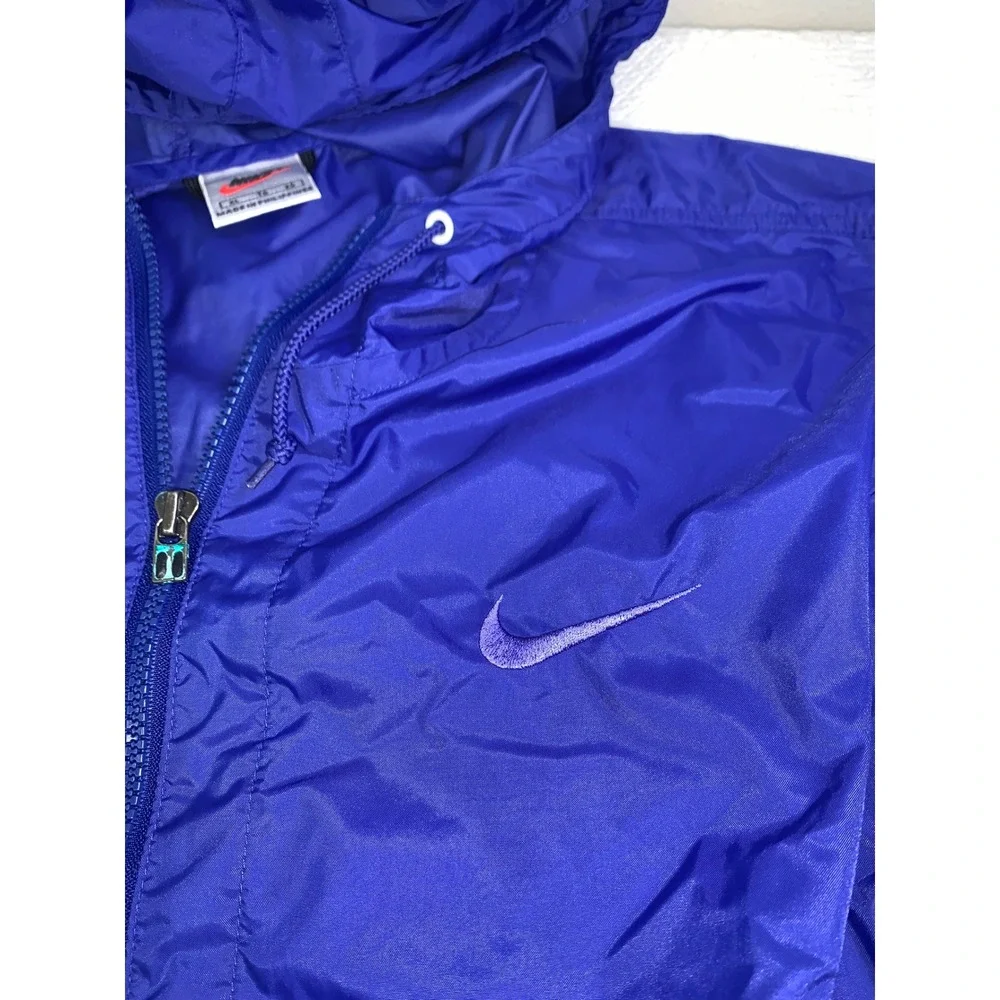 Vintage 90s Nike Windbreaker‎ Jacket XL Blue White Grey Colorblock Half Zip Hood